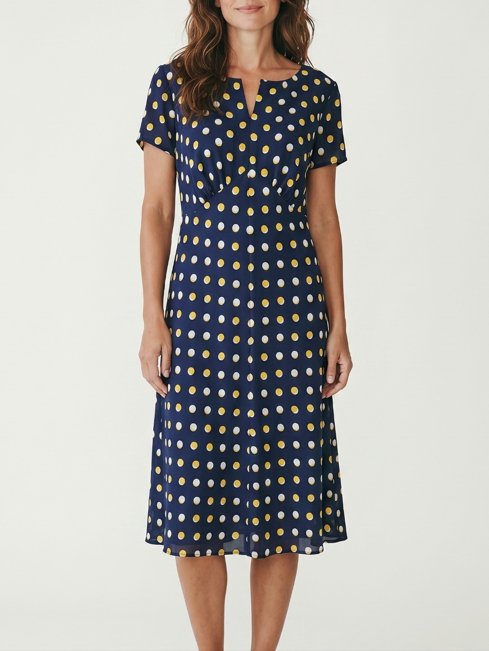 Talbots polka print flare dress